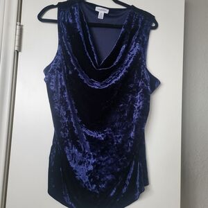 Calvin Klein Navy Blue Velvet Cowl Neck Camisole
